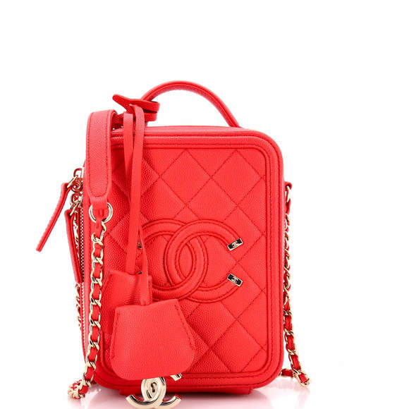 Chanel Filigree Vertical Vanity Case Quilted Caviar - Picture 1 of 5